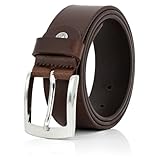 LINDENMANN Gürtel Herren Vollledergürtel aus Büffelleder, 40 mm breit, kürzbar, Gürtel, Ledergürtel, Jeans-Gürtel, XL, braun, Größe/Size:95