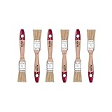 HARDY WORKING TOOLS Flachpinsel-Set 6-teilig, 6 Stück – 25 mm Breite, Malerpinsel Set mit Holzgriff, Lackpinsel Serie *36*, 6PCS, Pinselset A0200-360610