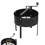 UISEBRT Gartensieb Erde Bodensieb Handkurbelsieb Kompostsieb Ø40 cm Sieb aus Metall für Erde Steine Kompost Unkraut Sand, Schwarz