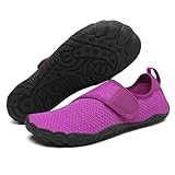 Mishansha Damen Badeschuhe Frauen Sommer Schwimmschuhe Schnell Trocknend Atmungsaktiv Aquaschuhe Unisex rutschfest Outdoor Strandschuhe für Wassersport, Violett 38 EU