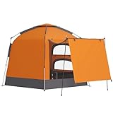 Outsunny Automatisches Pop-Up-Campingzelt, sofortige Einrichtung, 2-4-Mann-Zelt mit Netzfenstern, wasserdicht & UV-Schutz, tragbares Kuppelzelt mit Tragetasche für Camping, Wandern, Rucksackreisen,