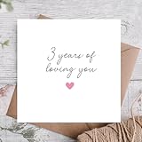 highgrove cards Karte zum 3-jährigen Jubiläum für Ehemann/Ehefrau/Freund/Freundin/Partner/niedliche Jubiläumskarte/Dreijähriger Jahrestag