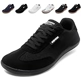ASHION Breite Barfuss Schuhe Damen Herren Barfußschuhe Minimalistische Traillaufschuhe Running Walking Schuhe,A All Schwarz,41 EU