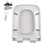 Wttfc Toilettendeckel Mit Absenkautomatik, Ultradünn, WC-Sitz Aus PP, Toilettensitz in Eckig Form, WC-Deckel Mit Quick-Release, Universelle Toilettenbrille, Elegante Klobrille in Weiß,35.5 * 45cm