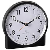 OSTAR Laut Wecker Analog, Funkwecker, Batteriebetriebenes Quarzwecker, mit Nachtlicht Schlummerfunktion, Schlafzimmer Büro Reisen, Einfach zu bedienen, Schwarz