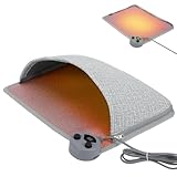 Bestcool Fußwärmer, 220V Beheizte Bodenmatte für Fuß Fußheizmatte Mit 5 Temperaturstufen und 7 Timereinstellungen Fußmatte Beheizbar, Heizmatte Fussboden für Zuhause Büro（ (43 x 33 cm)