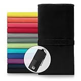 Blumtal Mikrofaser Handtuch 80x40 cm im 2er Set - Sporthandtuch aus schnelltrockneder Mikrofaser - Fitness Handtuch Sport - Mikrofaser Handtücher - Handtuch Fitnessstudio - Reisehandtuch Schwarz