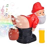Bubble Fart Blower, Automatische Furz-Blasengebläse, Weihnachtsmann Seifenblasenmaschine mit Lichtern und abschaltbarem Sound für Kinder, Zeremonie, Weihnachten, Party