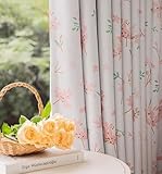 Wycian Curtain Gardine Rosa Verdunkelung 2er Pack Blumenmuster H138 x B132 cm (2er Pack) Polyester