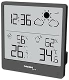 Technoline WS9138 moderne, kleine Wetterstattion mit Wettervorhersage und Wettertendenz, Innen- und Außentemperatur, HIntergrundbeleuchtung, klares LCD Display ohne verschwimmen der Anzeige