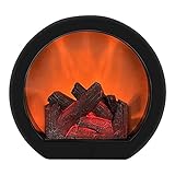 QRTTLY Flammenlose LED Kamin Laterne Simulation LED Tisch Kamin LED Laterne mit realistischer Flamme Simulation Deko