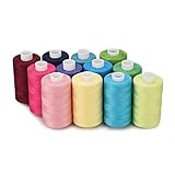 Simthread Baumwoll Nähgarn Quiltgarn für Nähen und Quilten Maschinen - 550 Yards/spule, 12 Helle Farben