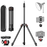XXZU 210cm/83in Lichtstativ mit Kugelkopf, Kamera Beleuchtungsstativ Umkehrbares Tragbares Studio-Beleuchtungsstativ mit Tasche für Kamera/Telefon/Webcam/Blitzlicht/Projektor/Softbox