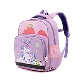 Uniyoung Kleinkind-Rucksack für Kinder, Kindergarten, Schultasche, Tagesrucksack, mit Tier-Design, für 3-6 Jahre alte Jungen und Mädchen, Lila Einhorn, M