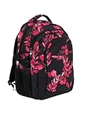 budmil ergonomischer Schulrucksack für Jungen und Mädchen 32L - für Teenager Kinder ab Klasse 5 - wasserabweisend - Rucksack mit 3 Fächer & belüftete Rückseite (Edwin Rose Flower)