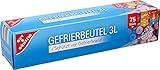 Gut & Günstig 75 Stück, 3L, Polyethylen (PE), Rechteckig, Selbstklebend, Luftdicht, Wiederverschließbar, Kühlen