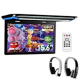 XTRONS 15,6“ Digital TFT 16:9 FHD Bildschirm für Auto Bus unterstützt 1080P Video Auto Overhead Player Auto Monitor mit HDMI Port Automosphäre LED Licht Windows CE für Urlaub (CM156HD+DWH005+DWH006)