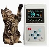 BLUEZY Pulsoximeter Für Tiere Veterinär Hand Pulsoximeter, Ohr/Zungensensor, Mit Sonde Und USB-Kabel, Speicher- Und Wiedergabefunktion Für Katzen, Hunde, Kleintiere