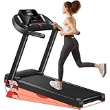 UMAY Laufband Für Zuhause Klappbar 14km/h,Laufbänder 3.0PS/2200W mit Herzfrequenzmonitor, APP und Lautsprecher, Treadmill for Home mit 12 Trainingsprogrammen,Max Belastung 136KG, gefederter Laufband