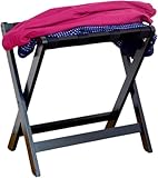 EPANO LXXW Kofferständer Gepäckablage, zusammenklappbare Gepäckablage aus Holz for Hotels, Kofferständer for das Schlafzimmer im Hotelzimmer zu Hause Gepäckablage Hotel(Black)
