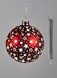 Deko-Kugel hängend 12cm Bordeaux u. Timer , Glas ,Weihnachten Dekoration Fenster Schmuck