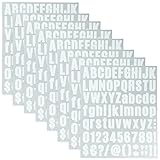 8 Blätter Selbstklebendes Vinyl Buchstaben Zahlen Kit, Briefkasten Nummern Aufkleber für Postkasten, Schilder, Fenster, Tür, Autos, Lastwagen, Heim, Adress Nummer (Weiß, 1 Zoll)