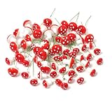 Deko Fliegenpilze am Drath Pilze ca.16 mm Durchmesser 35 Stück Hochzeit Hochzeitsdeko Tischdeko Deko Festdeko Hochzeitsdekoration Tischschmuck Kunstobst Kunstgemüse künstliches Obst Gemüse Dekoration