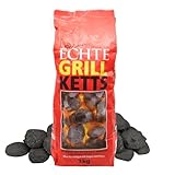 Holzkohle Grillbriketts Feuer&Flamme Premium Qualität | 3kg 10kg Made in Germany für Holzkohlegrill Smoker Briketts Kohle & HLKauf-Block (Briketts 3kg & HLKauf-Block)