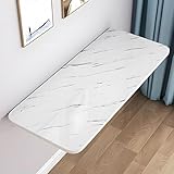 Klappbarer Wandtisch, zusammenklappbar, Arbeitsschreibtisch für Zuhause, Büro, platzsparend, schwebender Schreibtisch, zusammenklappbarer Esstisch, weiße Textur, 80 x 20 cm