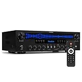 Audizio AV560EQ - 5.1 HiFi Verstärker mit Bluetooth, 390 Watt AV Receiver & Stereoanlage für Heimkino, TV & Musik - Verstärker HiFi Stereo mit Subwoofer-Out, USB, FM-Radio, 2X Mikrofon, Equalizer