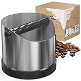 SURFOU Abklopfbehälter Siebträger - Professionelle Edelstahl Knock Box mit abnehmbarer Schlagstange & rutschfester Basis - Leise und leicht zu reinigen für dein Kaffee Zubehör