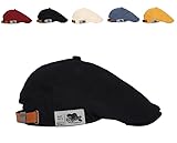ILESTDG Mode Meister Marty - Stilvolle Baskenmütze Für Herren - Retro Vintage Street Beret Cap,Flacher Verstellbarer Baretthut (Schwarz)