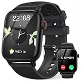 LLKBOHA Smartwatch Herren mit Telefonfunktion - 1.85' Smart Watch mit SpO2/Herzfrequenzmonitor Schlafmonitor, Schrittzähler, 100+ Sportmodus, IP68 wasserdichte Fitnessuhr, für iOS und Android