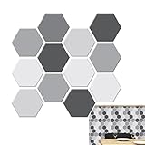 Wandfliesenabziehbilder, Sechskantfliesenaufkleber - 10 Blätter Hausabziehbilder - 3d Waschtischschale und Stick Wandfliesen Sechseck für Kitchens Badezimmer Kamindekor 11.8 x11,8 Zoll