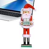 Générique Nussknacker Weihnachten | 38 cm Holzfigur des Weihnachtsmanns | Dekorativer Nussknacker mit Adventskalender | für Kamin, Geburtstag, Party, Haus, Tisch, Regale Aktion