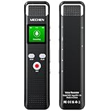 MECHEN 128GB Diktiergerät Digital, 1536kbps Aufnahmegerät mit MP3-Player, HD-Klangqualität, Rauschunterdrückung Voice Recorder mit Sprachsteuerung Aufnahmefunktion für Vortrag Treffen