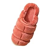 Pianshanzi Plüsch Hausschuhe Damen Warme Flauschige Pantoffeln Slippers Slip-On Baumwolle Home Weich Hüttenschuhe Hausschuhe Plüsch Winter Flache Gästehausschuhe Winterschuhe Filzpantoffeln
