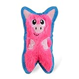 Outward Hound Kyjen 32013 Invincibles Plüschschwein ohne Füllung Hundespielzeuge Quietschspielzeug mit 1 Quietschelement, Größe S, Rosa