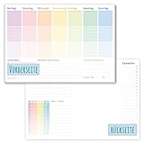 paper&you® Wochenplaner Block A4 ohne festes Datum [Rainbow] 50 Blatt |Terminplaner mit To-Do-Liste, Einkaufsliste, großem Notizfeld & mehr | klimafreundlich & nachhaltig