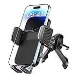 Brencco Handyhalterung Auto Lüftung, Haken Handy Halterung Auto, 360° Drehbar KFZ Autohalterung, EIN-Knopf-Release für Alle 4-7' Smartphone
