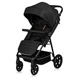 LIONELO MIRA Buggy bis zu 22 kg von 6 Monaten bis 4 Jahren Schwenkbare 360° Räder Volle Stoßdämpfung Verstellbare Rückenlehne und höhenverstellbares Verdeck XXL UPF50+ Großer Korb bis zu 3 kg