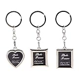 Linble Fotorahmen Schlüsselanhänger Set / 3 Stück einbeziehbar Foto Rahmen Schlüssel Änhänger Photo Frame Keychain für Damen und Herren