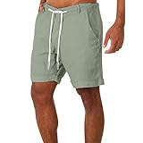 Dinnesis Skirolli Herren Atmungsaktiv Shorts Sommer Herren Casual Leinen Baumwolle Taschen Strand Fitness Bodybuilding Hose Herrenhose Badehose Männer Schwarz