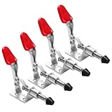 4 Stück Kniehebelklemme Push Pull Toggle Clamp Kniehebelspanner Schnellspanner Lever Clamp Waagrechtspanner Push Pull Action Handwerkzeug Toggle Clamp Schnellspannwerkzeug für Zimmerei, Schweißen