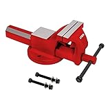 STIER Parallelschraubstock, Spannweite 125 mm, Größe 100 mm, Schraubstock mit breiter Ambossfläche, hohe Spannkraft, inkl. Befestigungsmaterial & Rohrspannbacken