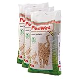 PeeWee 42 L / 27 KG Holzstreu Katzenstreu Einstreu Bio Öko Streu Pellets (3x9kg)