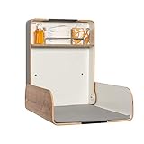 KEMMLIT Pamplona Wickeltisch/Timkid Kawaform midi- klappbar als Wandwickeltisch, Formholz, weiß, inkl. Wickelauflage