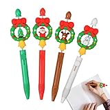 Generisch Weihnachtsstifte | 4 Stück Ausfahrbare Design Schreibwaren - Weihnachtsmotiv Gelstifte,für Journaling Annotieren Party Schule Lehrer Kinder Erwachsene Büros Planer