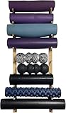 AEGCAOJH Yogamatten-Aufbewahrungsregal, Yogamatten-Gewichtsregal, Wandhalterung, Heim-Fitnessstudio-Halter, Organizer, mehrschichtiger Schaumstoffrollen- und Handtuchhalter, Yogamatten-Halt