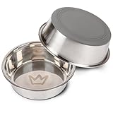 Rudelkönig Hundenapf Edelstahl - 2er Pack - 900ml Napfset - Rutschfester Hunde Fressnapf - Spülmaschinenfester Futternapf Hund - Hundenapf kleine Hunde und mittelgroße Hunde